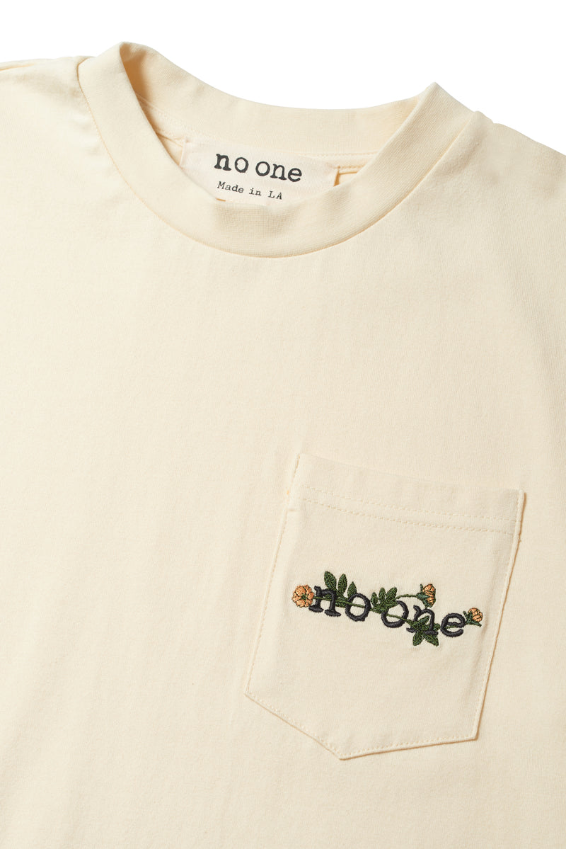 "New Standard" Cut and Sew Respite Pocket Tee - Natural - NOONE